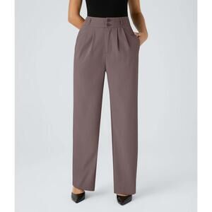 NWT Halara Flex High Waisted Zipper Pocket Straight Leg Work Pants Size Small